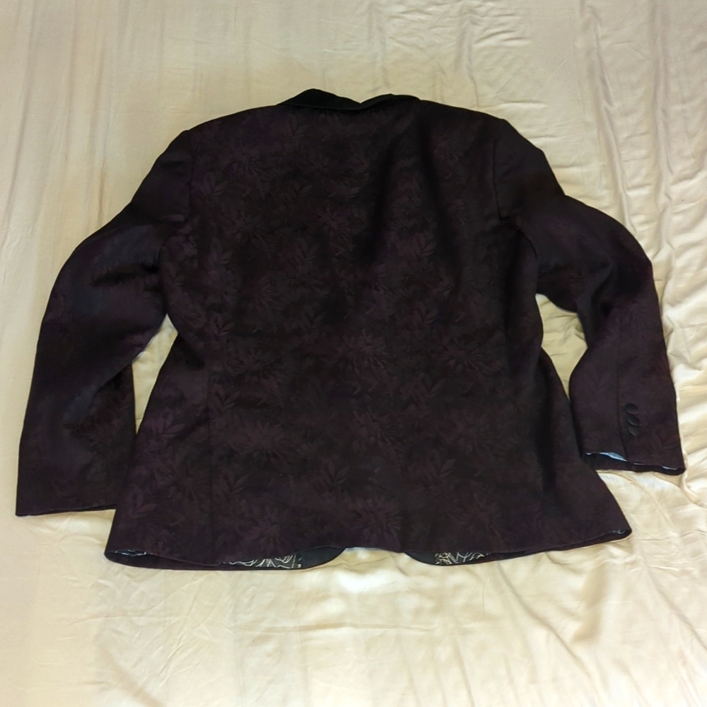 9tailors Bash Print Tuxedo In Maroon And Black - image 7